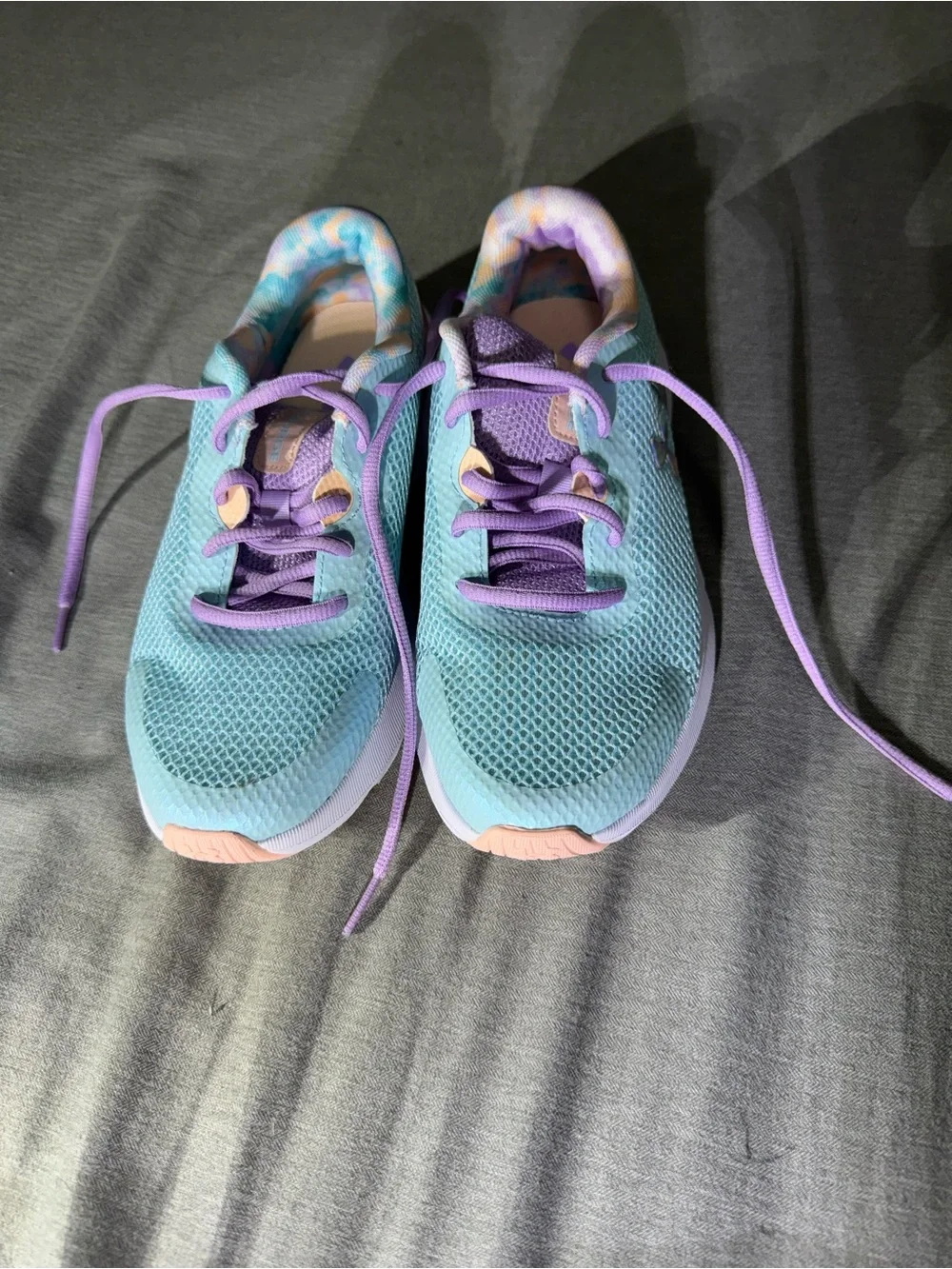 Under Armour Kids (Girl)Mesh Sneakers in Aqua, Lavender & Peach